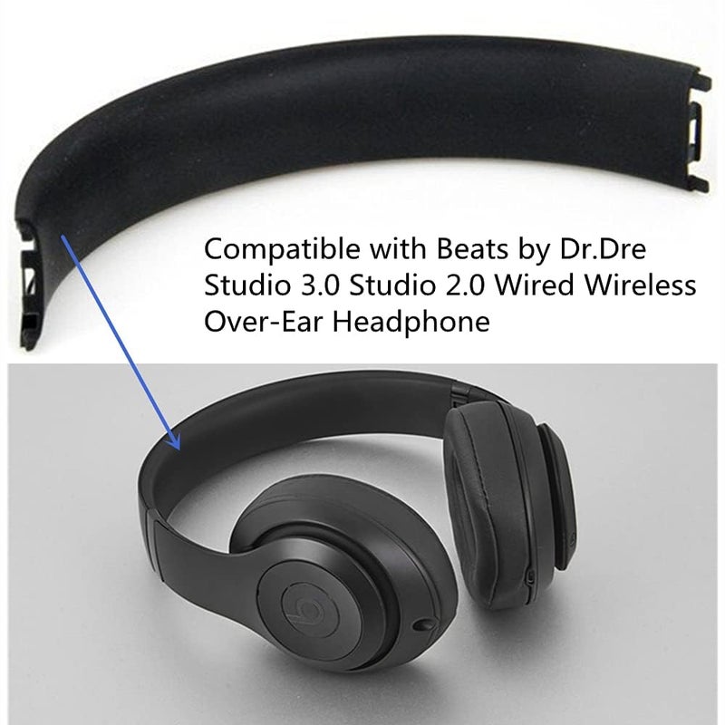 Koffmon Replacement Top Headband Foam Cushion Pad Repair Parts Compatible with Beats by Dr.Dre Studio 3.0 Studio 2.0 Wired/Wireless Over-Ear Headphone (Black) - Image 2